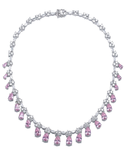 Genevive Colored And White Cubic Zirconia Evening Necklace