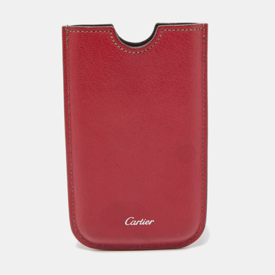 Pre-owned Cartier Pink Leather Iphone Case