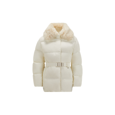 Shop Moncler Collection Macareux Short Down Jacket White