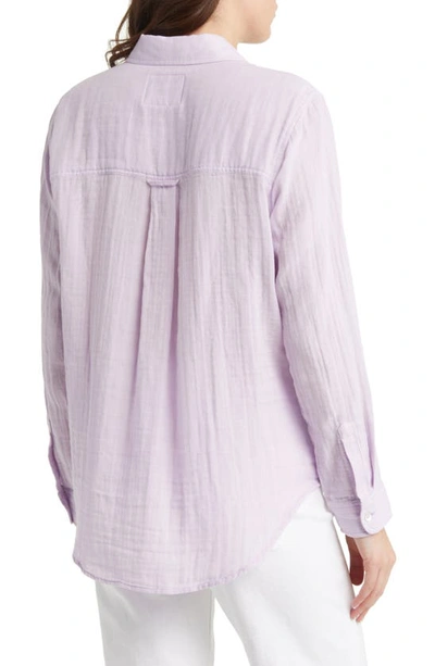 Shop Rails Ellis Organic Cotton Button-up Shirt In Orchid