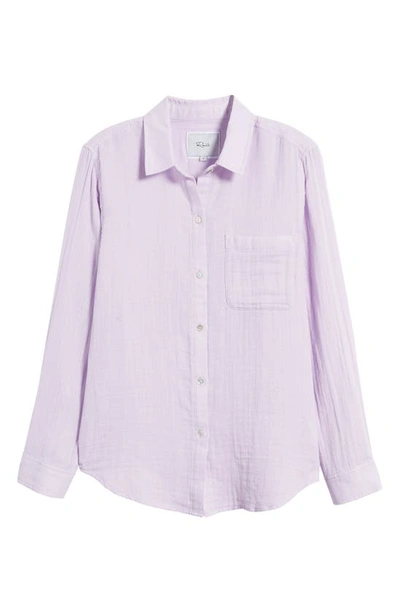 Shop Rails Ellis Organic Cotton Button-up Shirt In Orchid