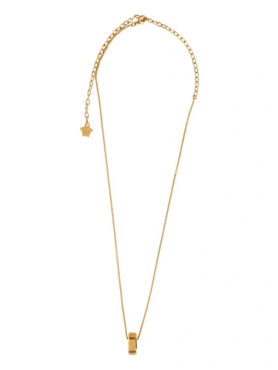 Shop Versace "greek" Nuts & Bolts Necklace In Gold