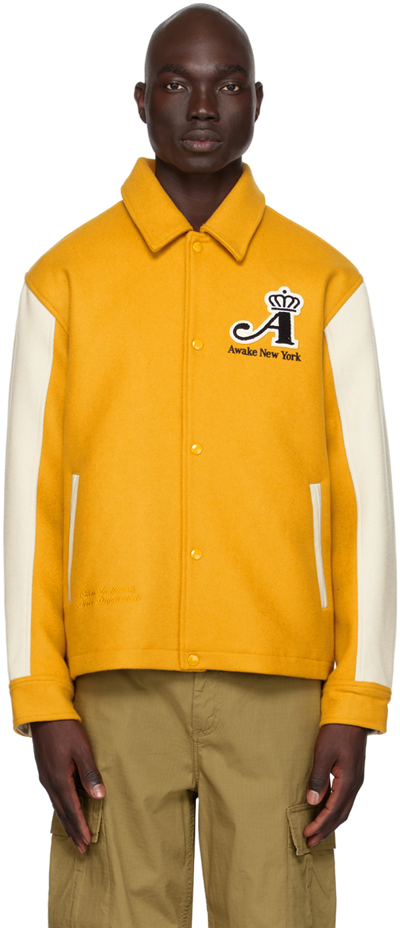 Shop Awake Ny Yellow Crown Jacket In Safron