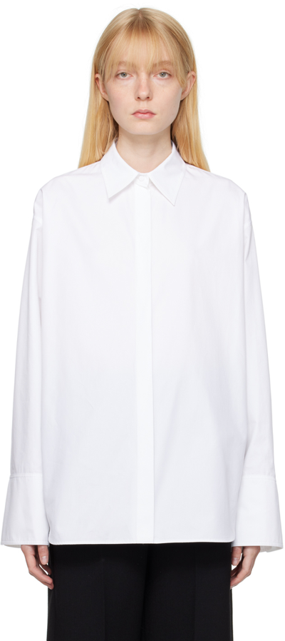 Shop Valentino White Open Back Shirt In 001 Bianco Ottico