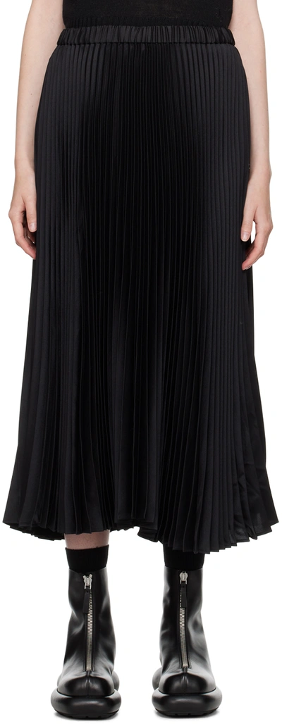 Shop Jil Sander Black Pleated Midi Skirt In 001 Black