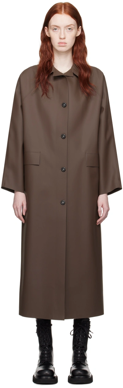 Shop Kassl Editions Brown Original Coat In 0057 Dark Brown