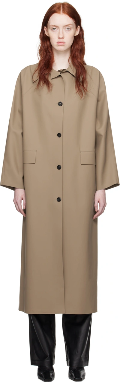 Shop Kassl Editions Taupe Original Coat In 0036 Taupe