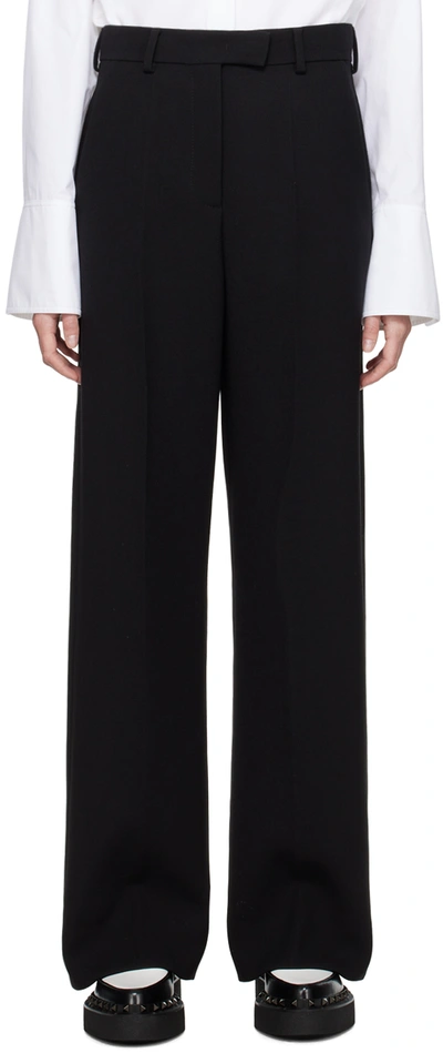 Valentino Black Wool Trousers In 0no Nero