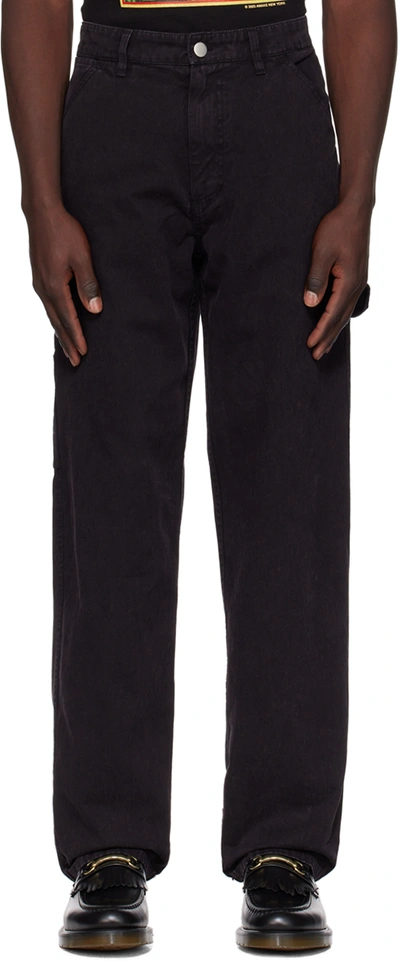 Shop Awake Ny Black Embroidered Trousers