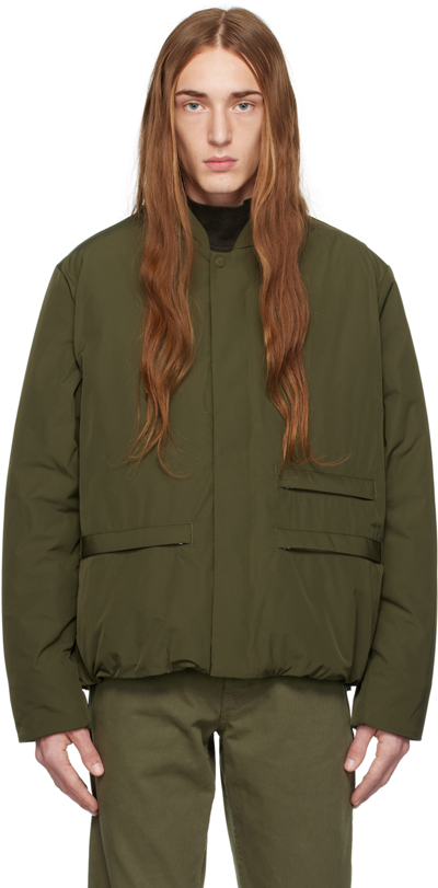 Shop Norse Projects Khaki Ryan Bomber Jacket In Army Green
