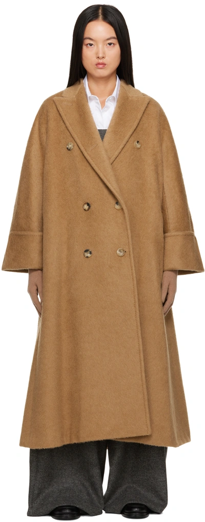 Shop Max Mara Beige Caronte Coat In Camel