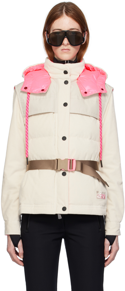 Shop Moncler Off-white Tetras Down Jacket In 035