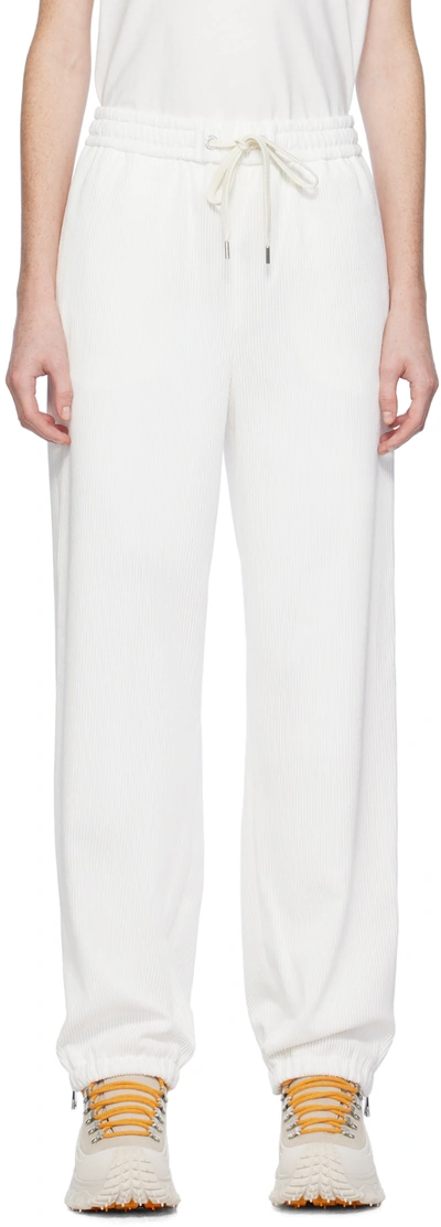 Shop Moncler White Drawstring Lounge Pants In 32 White