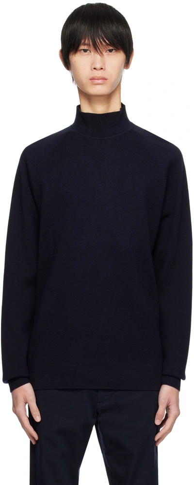 Shop Norse Projects Navy Bruce Turtleneck In Dark Navy