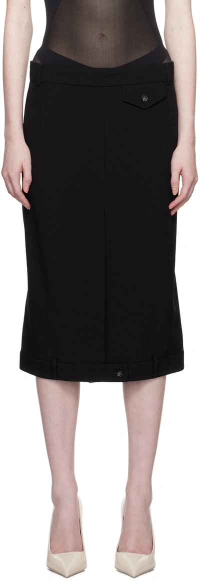 Shop Sportmax Black Mirror-image Midi Skirt