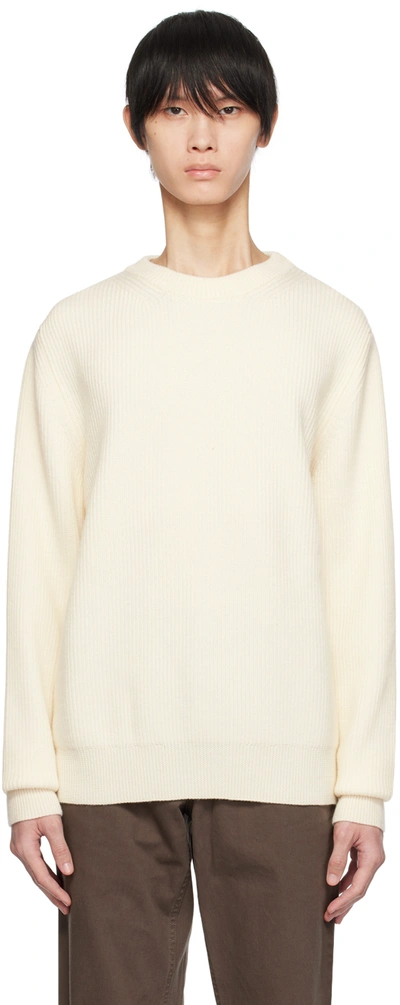 Shop Norse Projects Off-white Rib Sweater In Ecru