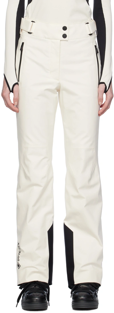 Shop Moncler Off-white Gore-tex Trousers In 35 White