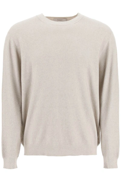 Shop Agnona Cotton And Cashmere Sweater In Beige