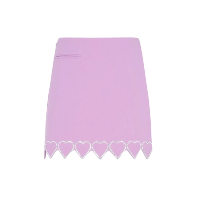 Shop Mach & Mach Crystal Trim Skirt In Pink &amp; Purple