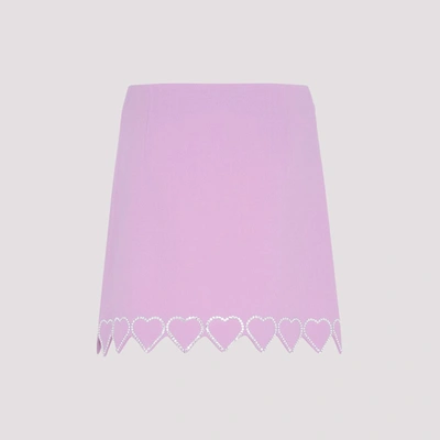Shop Mach & Mach Crystal Trim Skirt In Pink &amp; Purple