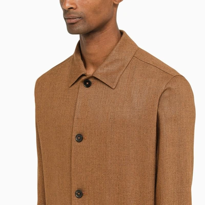 Shop Zegna Silk-blend Vicuna Shirt In Brown