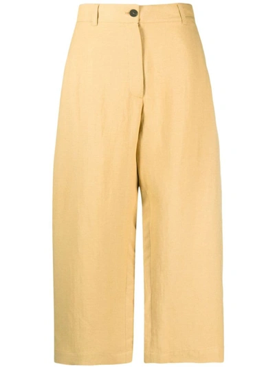 Shop Studio Nicholson Wide Crop Pant Clothing In Yellow &amp; Orange