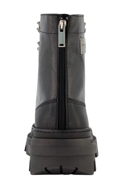 Shop Karl Lagerfeld Lug Sole Work Boot In Black