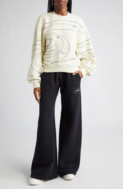 Shop Off-white Solar System Cotton Crewneck Sweatshirt In Beige Black