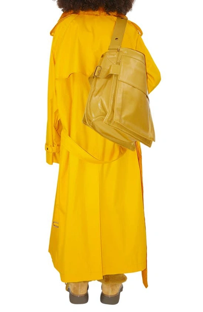 Shop Burberry Kensington Oversize Water Resistant Trench Coat With Removable Faux Fur Trim In Mimosa