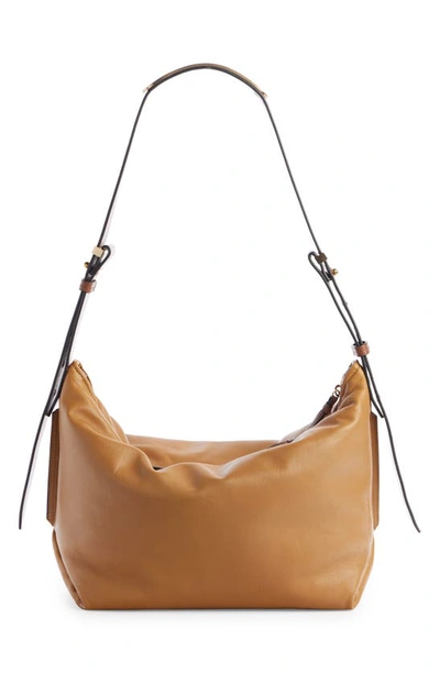 Shop Isabel Marant Leyden Leather Hobo Bag In Golden Beige