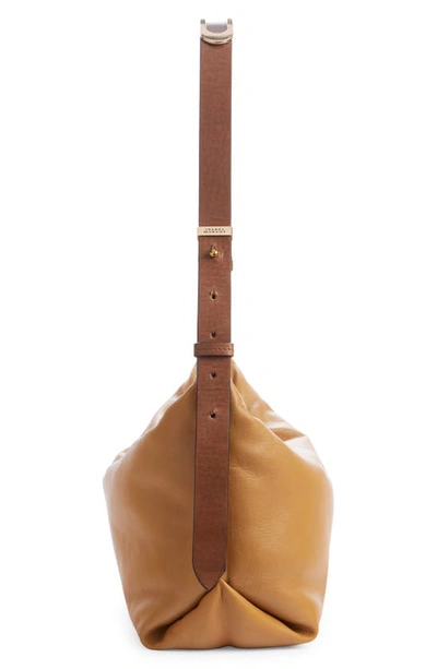 Shop Isabel Marant Leyden Leather Hobo Bag In Golden Beige