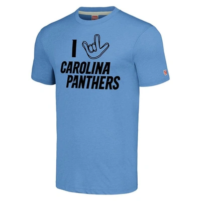 Shop Homage Unisex   Light Blue Carolina Panthers The Nfl Asl Collection By Love Sign Tri-blend T-shirt