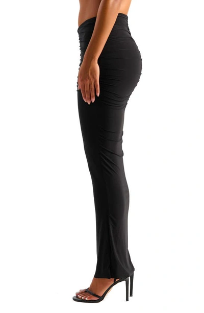 Shop Naked Wardrobe Hourglass Ruched Maxi Skirt In Black