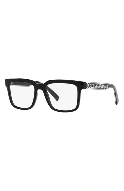 Dolce & Gabbana 52mm Square Optical Glasses In Black