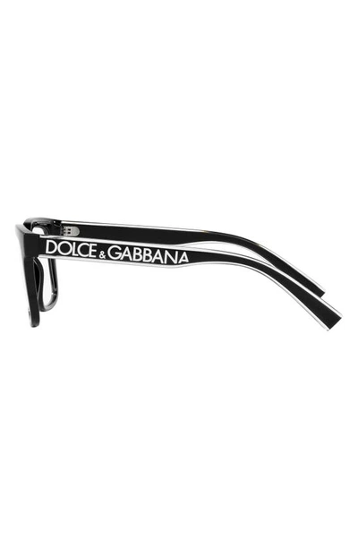 Shop Dolce & Gabbana 52mm Square Optical Glasses In Black