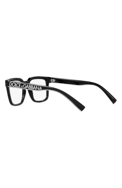 Dolce & Gabbana 52mm Square Optical Glasses In Black