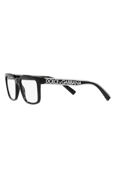 Dolce & Gabbana 52mm Square Optical Glasses In Black