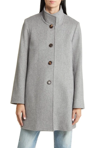 Shop Fleurette Dawn Stand Collar Wool Car Coat In Grey Heather