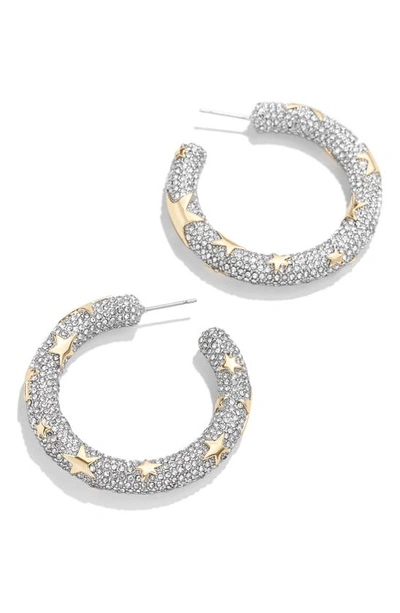 Shop Baublebar Pavé & Star Hoop Earrings In Silver/gold