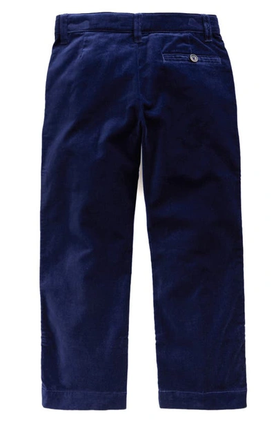 Shop Mini Boden Kids' Pleated Smart Velvet Trousers In Bluing