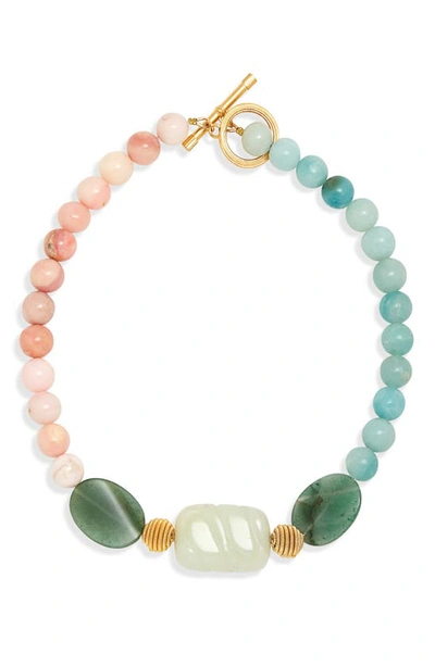 Shop D'estree Elizabeth Candies Beaded Necklace In Pink - Blue