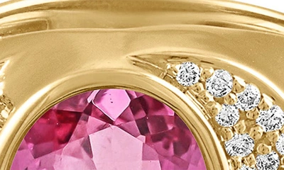 Shop Eden Presley Celeste Pink Tourmaline & Diamond Pinky Ring In Pink Tourmaline/ White Diamond