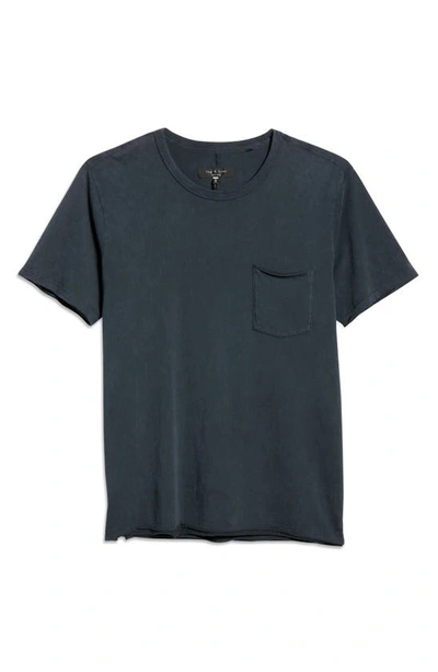 Shop Rag & Bone Miles Organic Cotton Pocket T-shirt In Dark Grey
