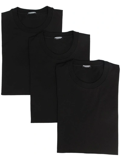 Shop Dsquared2 Crew Neck T-shirt Set In Black