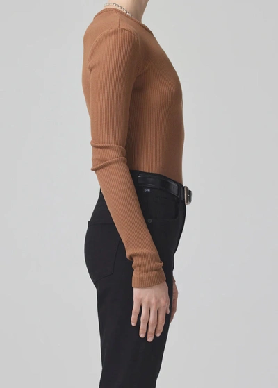 Shop Citizens Of Humanity Bina Crewneck In Brown