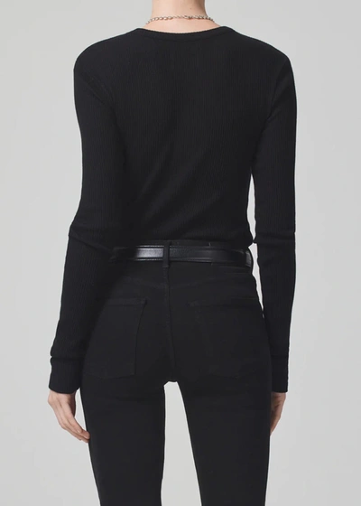 Citizen Of Humanity Citizens Of Humanity Bina Rib Crewneck Sweater In Black