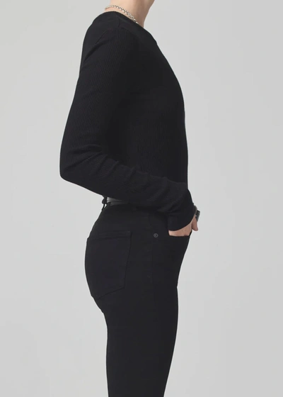 Citizen Of Humanity Citizens Of Humanity Bina Rib Crewneck Sweater In Black