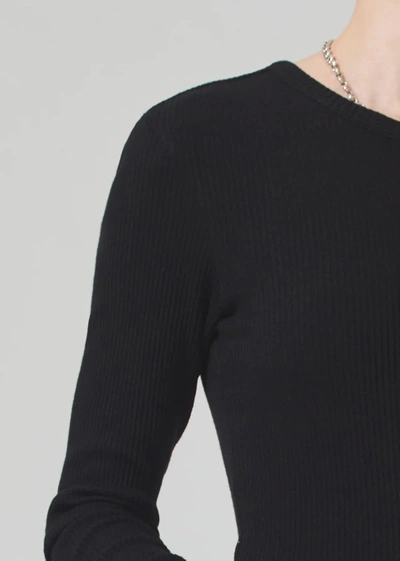 Citizen Of Humanity Citizens Of Humanity Bina Rib Crewneck Sweater In Black