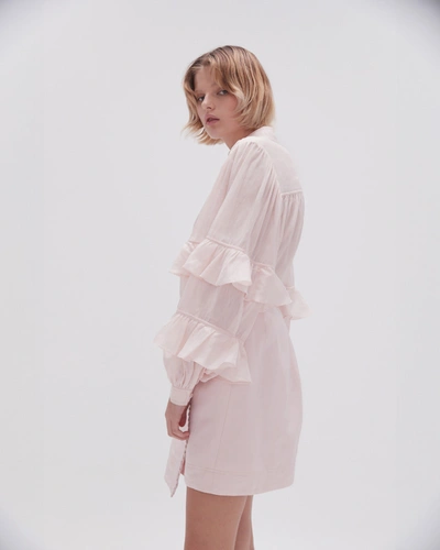 Shop Aje Faith Ruffle Blouse In Pink