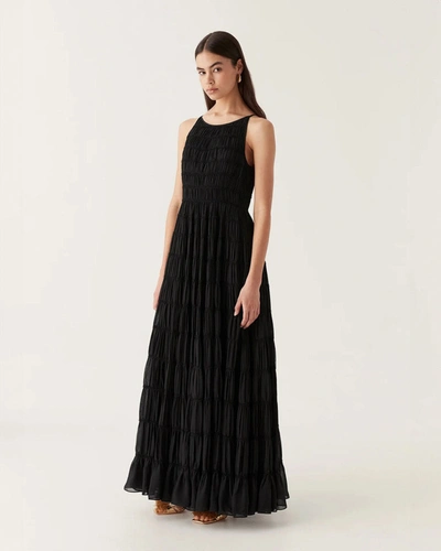 Shop Aje Rosewood Ruched Gown In Black